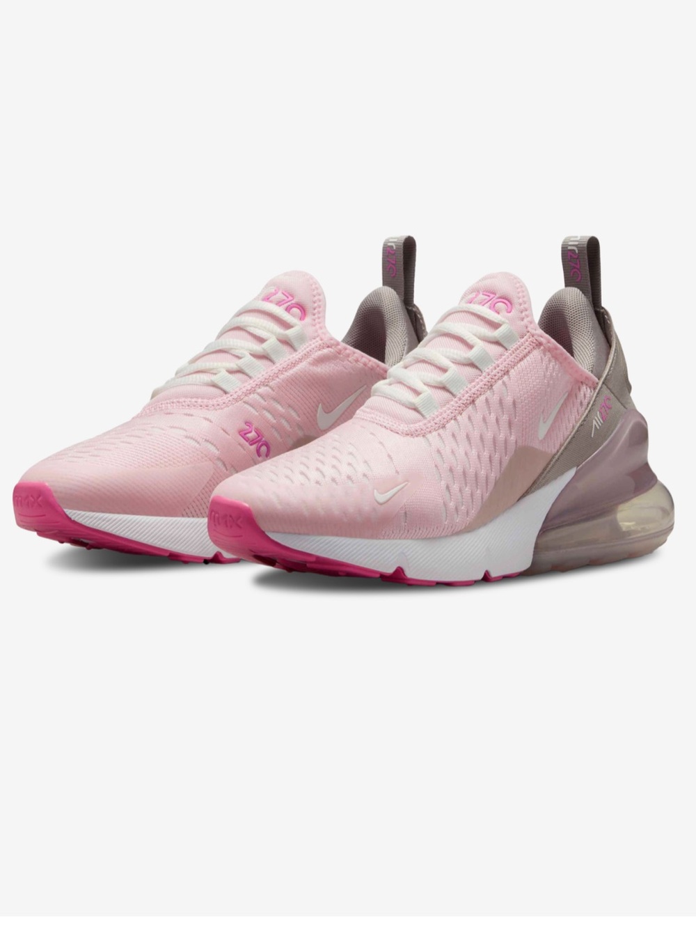 Nike Pink and Gray Air Max 270 Women's Sneakers - Picture 2 of 15